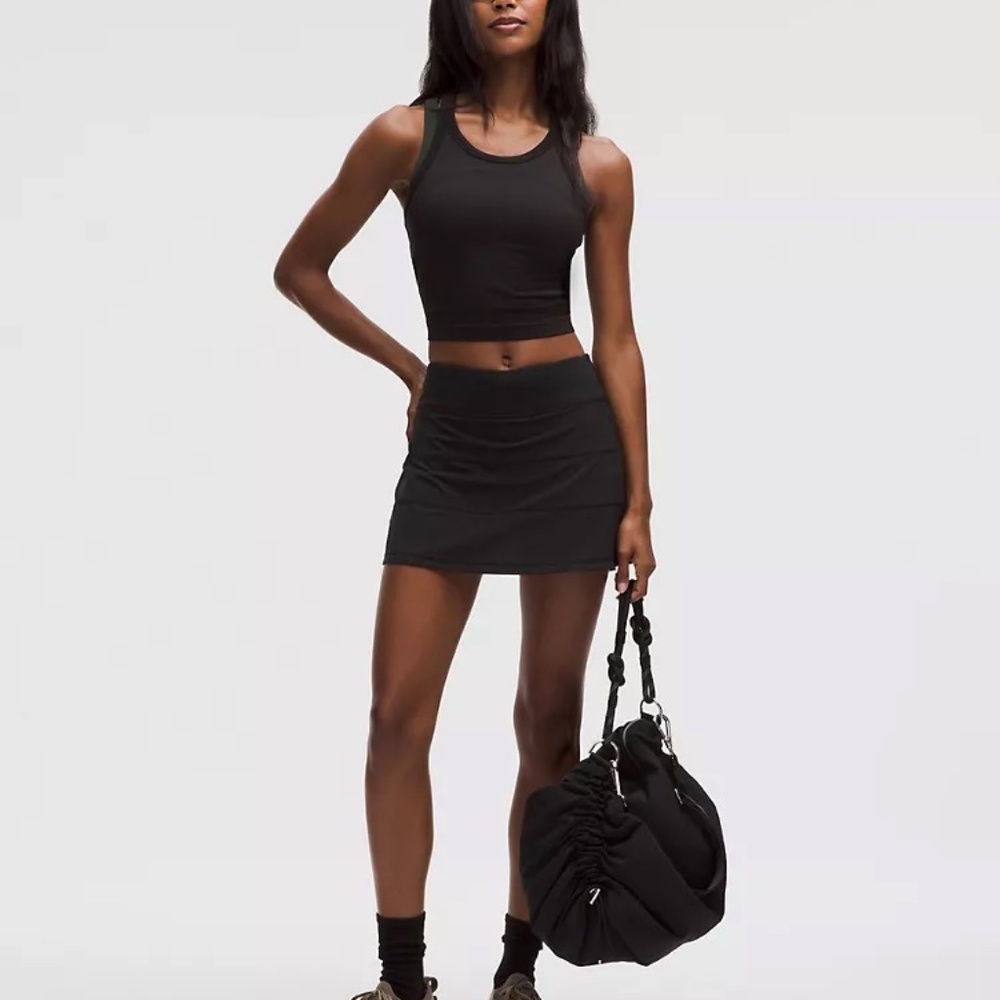 Lululemon Pace Rival Mid-Rise Skirt *Long Black Size 10